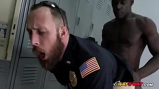 Gay cops acquire their assholes demolished off out of one's mind horny criminal