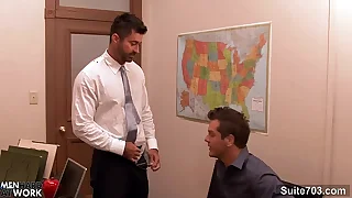 Saleable gay gets ass fucked at interview