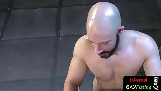 Cute bdsm stud fist screwing asses