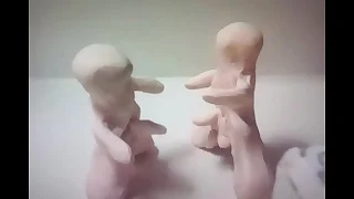 Duo clay often proles playing and fucking exhilaration stop motion by A55B4Nd1T.